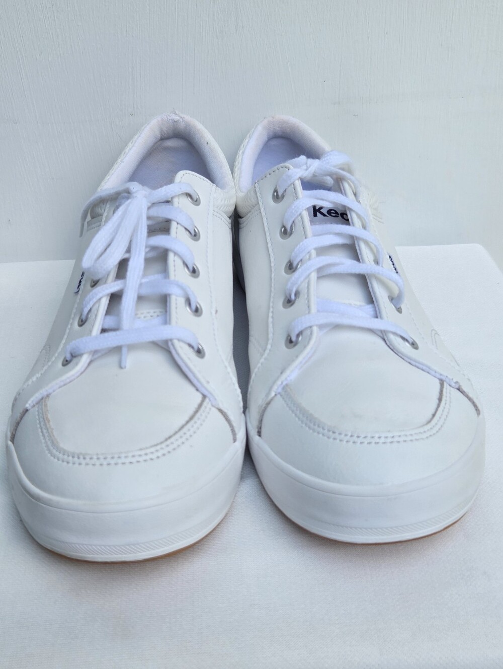 Keds Women's White Lace-Up Low Top Sneakers Logo Accents Classic Casual Size-10 - Picture 4 of 13